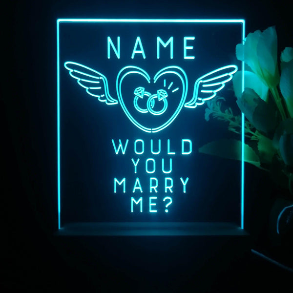 ADVPRO Angel Ring - Would you marry me? Personalized Tabletop LED neon sign st5-p0001-tm - Sky Blue