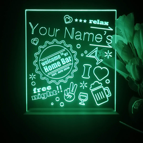 ADVPRO Home Bar with graphic icons Personalized Tabletop LED neon sign st5-p0002-tm - Green