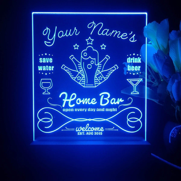 ADVPRO Home ba with 5 beers Personalized Tabletop LED neon sign st5-p0003-tm - Blue