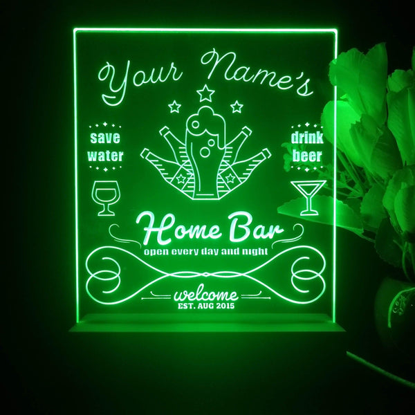 ADVPRO Home ba with 5 beers Personalized Tabletop LED neon sign st5-p0003-tm - Green
