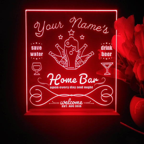 ADVPRO Home ba with 5 beers Personalized Tabletop LED neon sign st5-p0003-tm - Red