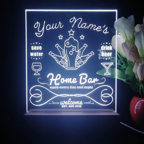 ADVPRO Home ba with 5 beers Personalized Tabletop LED neon sign st5-p0003-tm - White