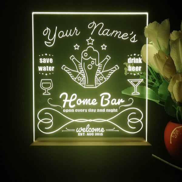 ADVPRO Home ba with 5 beers Personalized Tabletop LED neon sign st5-p0003-tm - Yellow