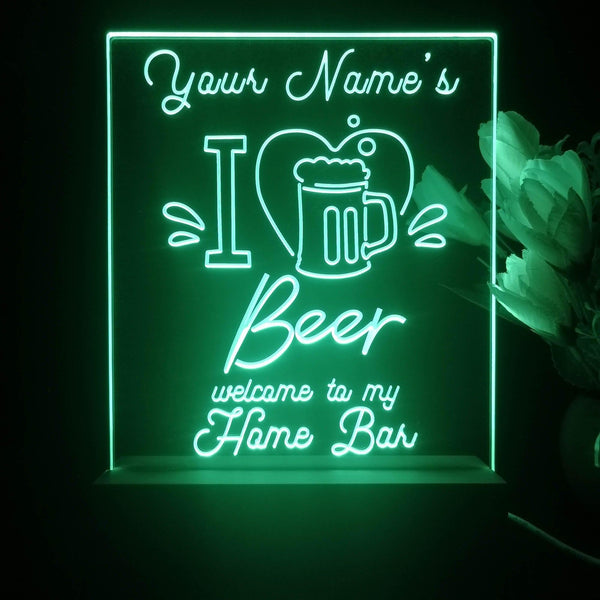 ADVPRO Home Bar – I love beer Personalized Tabletop LED neon sign st5-p0005-tm - Green