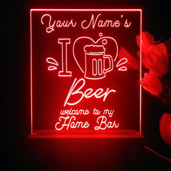 ADVPRO Home Bar – I love beer Personalized Tabletop LED neon sign st5-p0005-tm - Red