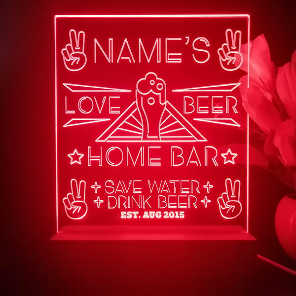 ADVPRO Home Bar Love with Big Beer Personalized Tabletop LED neon sign st5-p0006-tm - Red