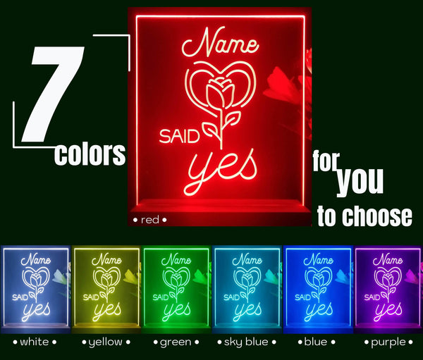 ADVPRO Said Yes with Rose Personalized Tabletop LED neon sign st5-p0008-tm