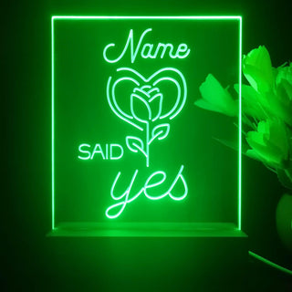 ADVPRO Said Yes with Rose Personalized Tabletop LED neon sign st5-p0008-tm - Green