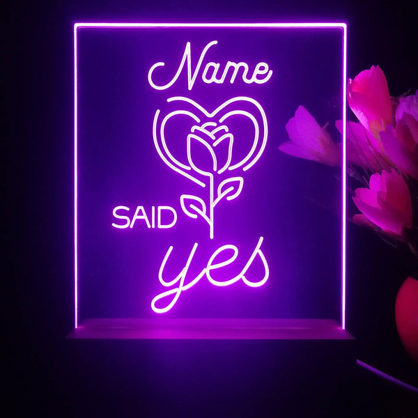 ADVPRO Said Yes with Rose Personalized Tabletop LED neon sign st5-p0008-tm - Purple