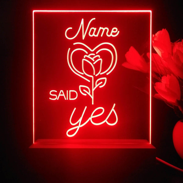 ADVPRO Said Yes with Rose Personalized Tabletop LED neon sign st5-p0008-tm - Red