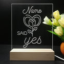 ADVPRO Said Yes with Rose Personalized Tabletop LED neon sign st5-p0008-tm - 7 Color