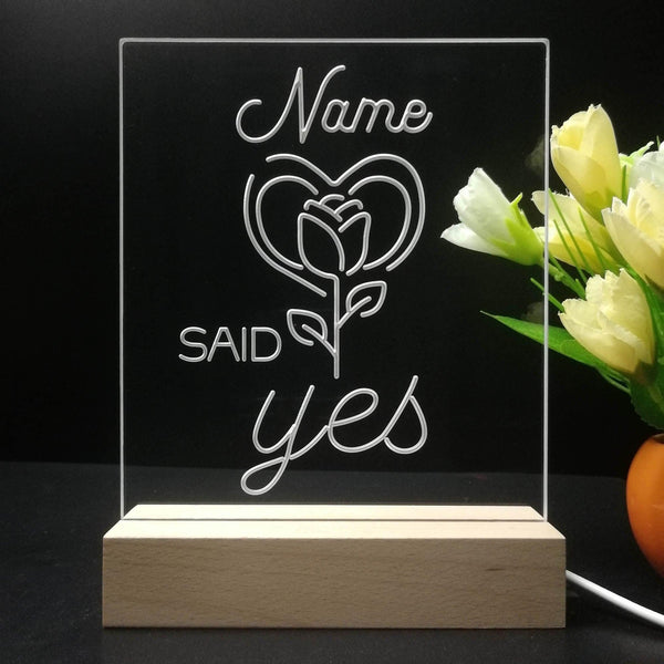 ADVPRO Said Yes with Rose Personalized Tabletop LED neon sign st5-p0008-tm - 7 Color