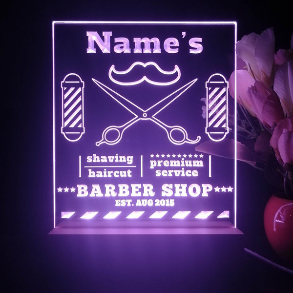 ADVPRO Barber Shop_01 Icon at the middle Personalized Tabletop LED neon sign st5-p0010-tm - Purple