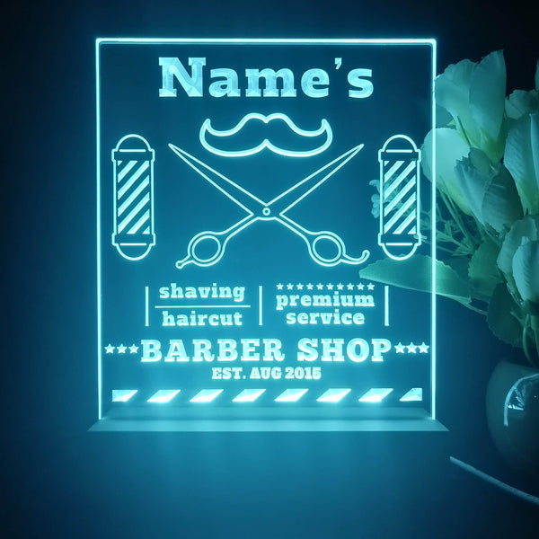 ADVPRO Barber Shop_01 Icon at the middle Personalized Tabletop LED neon sign st5-p0010-tm - Sky Blue