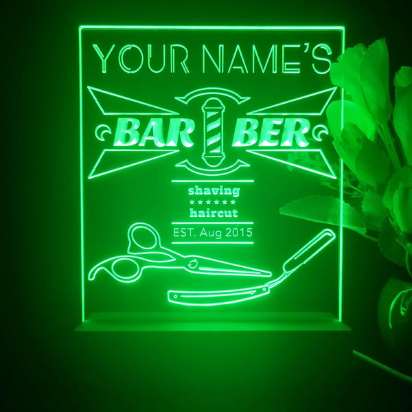 ADVPRO Barber Shop_04 Big Barber Logo Personalized Tabletop LED neon sign st5-p0013-tm - Green