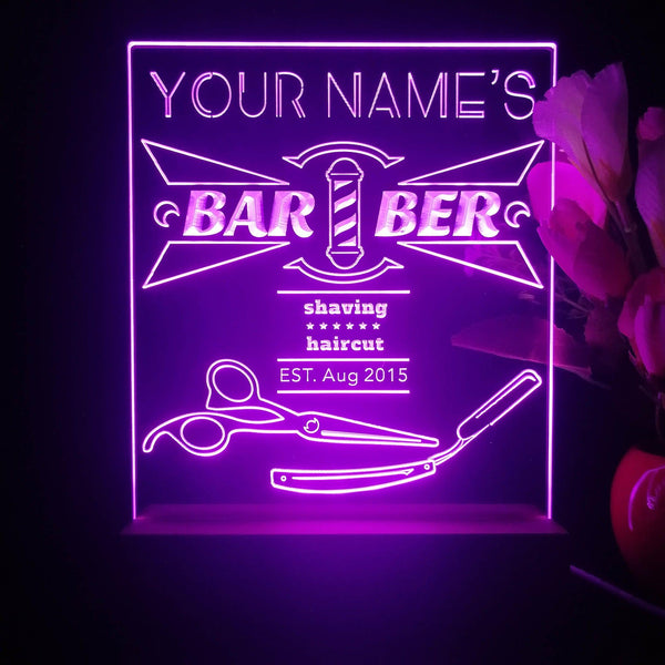 ADVPRO Barber Shop_04 Big Barber Logo Personalized Tabletop LED neon sign st5-p0013-tm - Purple