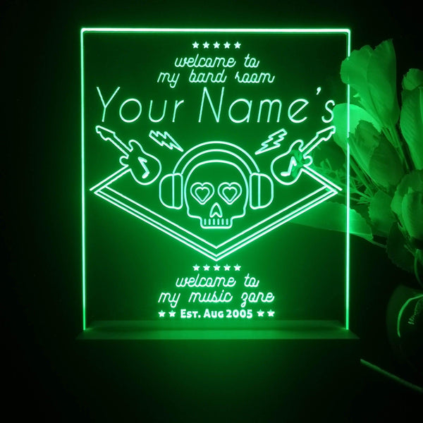 ADVPRO Band Room_Skull with headphone Personalized Tabletop LED neon sign st5-p0015-tm - Green