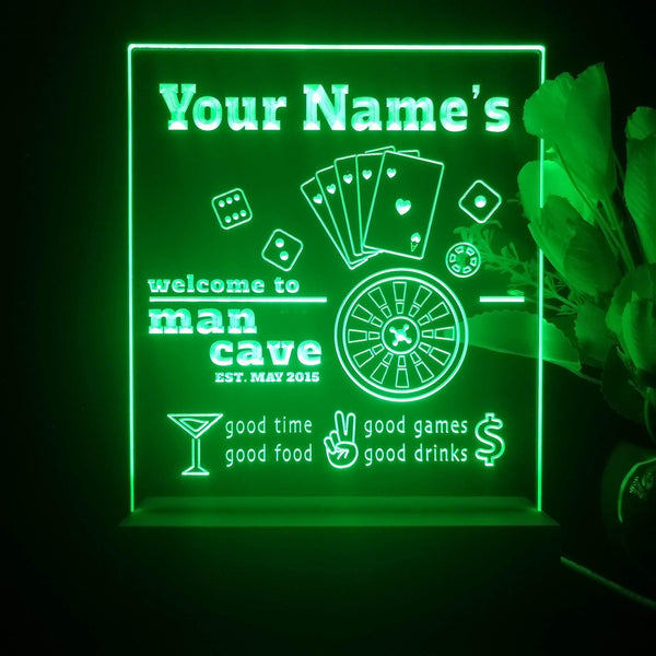 ADVPRO Man Cave_ Playing card game Personalized Tabletop LED neon sign st5-p0021-tm - Green