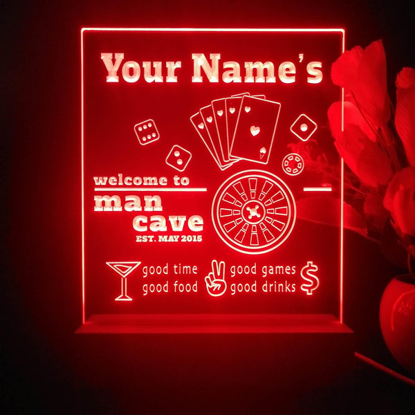 ADVPRO Man Cave_ Playing card game Personalized Tabletop LED neon sign st5-p0021-tm - Red