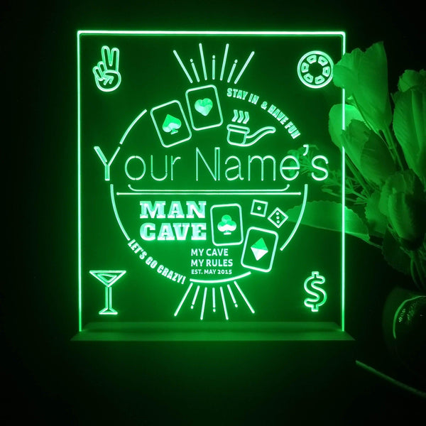 ADVPRO Man Cave_ Playing icon with middle circle Personalized Tabletop LED neon sign st5-p0022-tm - Green