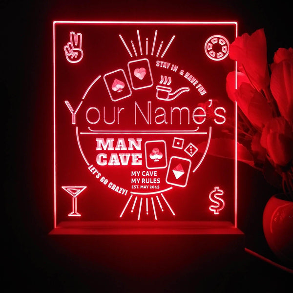 ADVPRO Man Cave_ Playing icon with middle circle Personalized Tabletop LED neon sign st5-p0022-tm - Red