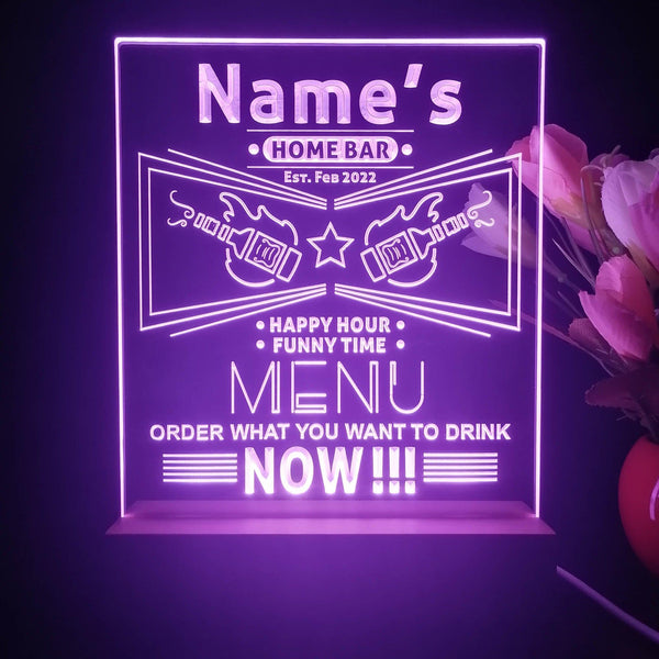 ADVPRO Home Bar Menu for you to order Personalized Tabletop LED neon sign st5-p0025-tm - Purple
