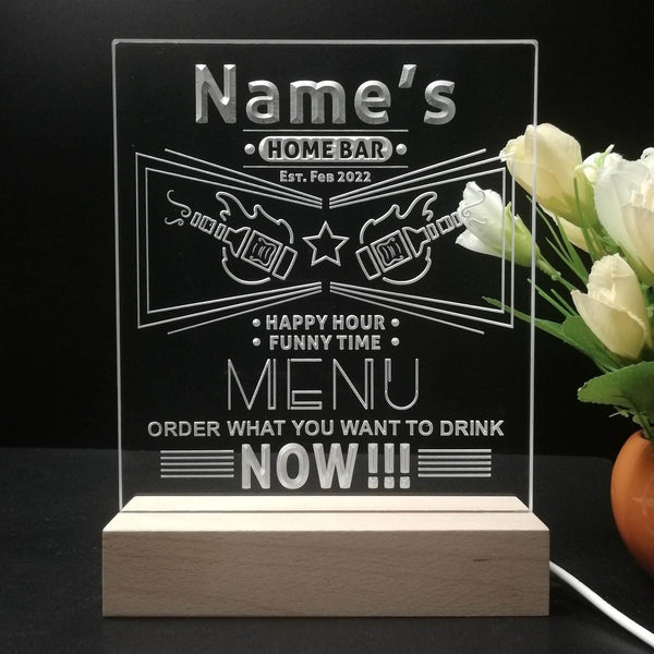 ADVPRO Home Bar Menu for you to order Personalized Tabletop LED neon sign st5-p0025-tm - 7 Color