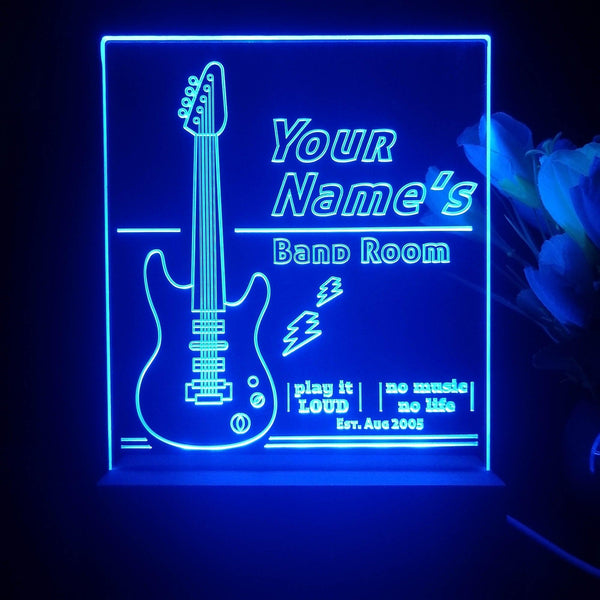 ADVPRO Band Room Vertical Big Guitar Personalized Tabletop LED neon sign st5-p0027-tm - Blue