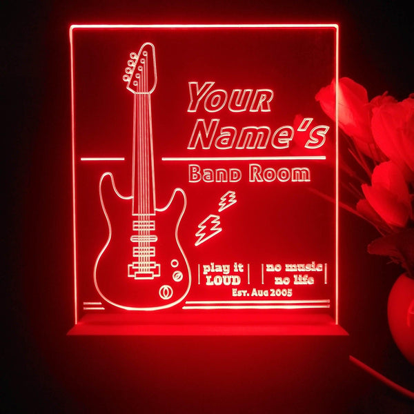 ADVPRO Band Room Vertical Big Guitar Personalized Tabletop LED neon sign st5-p0027-tm - Red