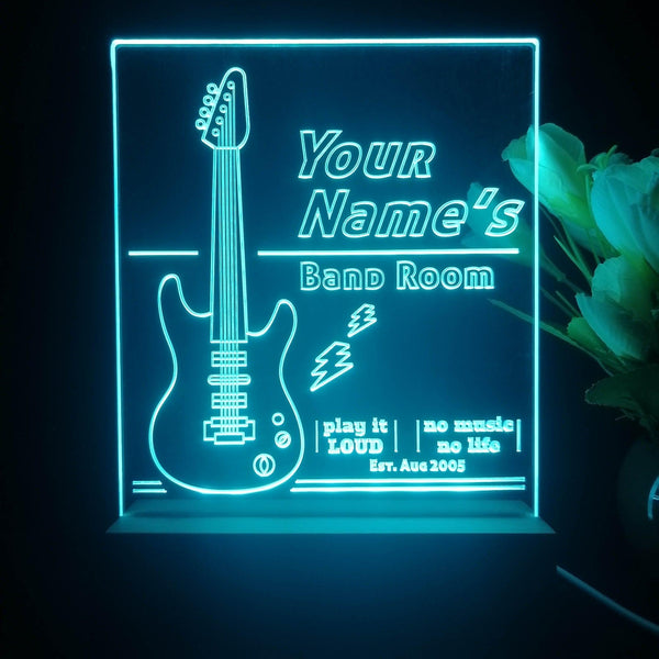 ADVPRO Band Room Vertical Big Guitar Personalized Tabletop LED neon sign st5-p0027-tm - Sky Blue