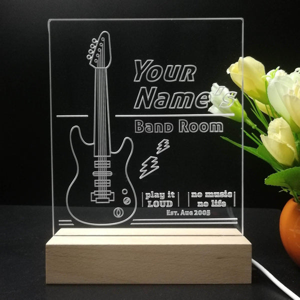 ADVPRO Band Room Vertical Big Guitar Personalized Tabletop LED neon sign st5-p0027-tm - 7 Color