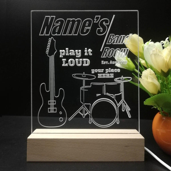 ADVPRO Band Room Drum with guitar Personalized Tabletop LED neon sign st5-p0028-tm - 7 Color