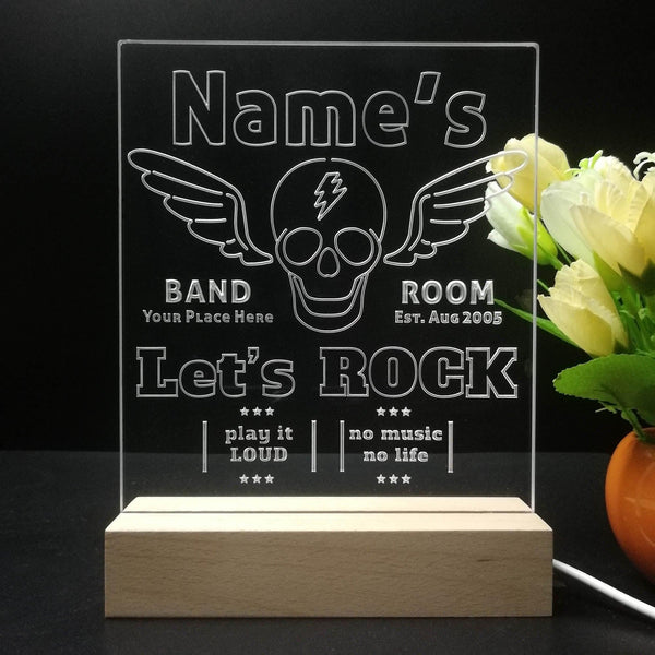 ADVPRO Band Room Skull with Wing Personalized Tabletop LED neon sign st5-p0029-tm - 7 Color