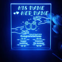 ADVPRO Happy Wedding Two hands with Ring Personalized Tabletop LED neon sign st5-p0030-tm - Blue
