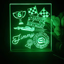 ADVPRO Happy Birthday – boy theme racing car with flag icons B Personalized Tabletop LED neon sign st5-p0043-tm - Green