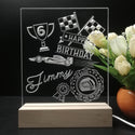 ADVPRO Happy Birthday – boy theme racing car with flag icons B Personalized Tabletop LED neon sign st5-p0043-tm - 7 Color
