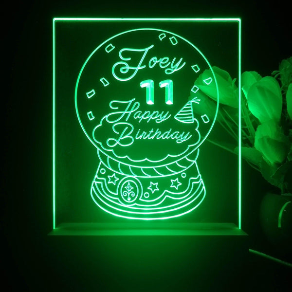 ADVPRO Happy Birthday – Girl theme snow globe Personalized Tabletop LED neon sign st5-p0045-tm - Green
