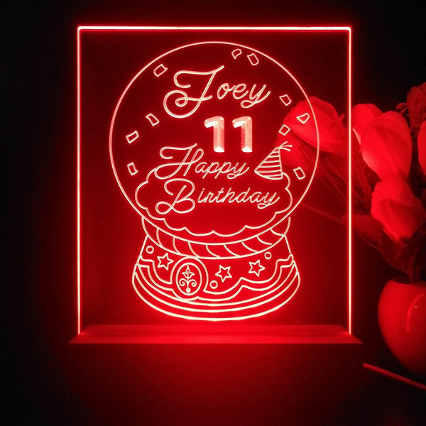 ADVPRO Happy Birthday – Girl theme snow globe Personalized Tabletop LED neon sign st5-p0045-tm - Red