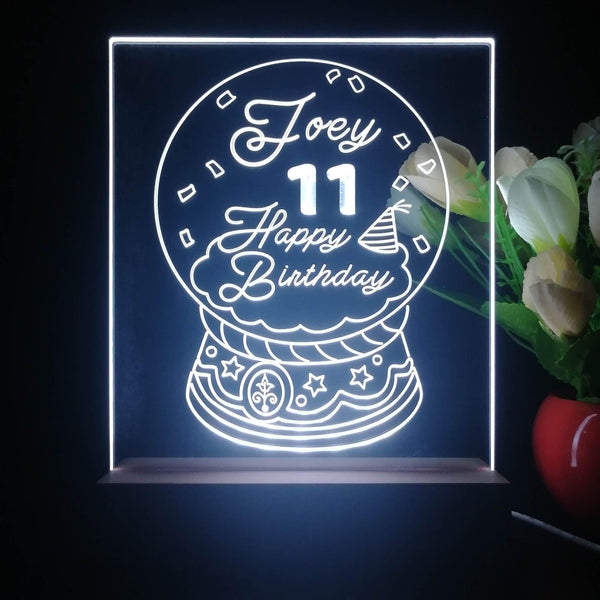 ADVPRO Happy Birthday – Girl theme snow globe Personalized Tabletop LED neon sign st5-p0045-tm - White