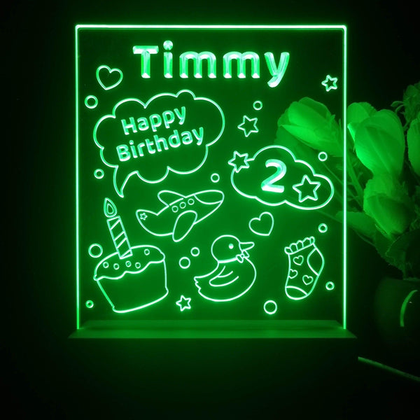 ADVPRO Happy Birthday – little bay boy with icons Personalized Tabletop LED neon sign st5-p0047-tm - Green