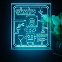 ADVPRO Robot Toy Theme Personalized Tabletop LED neon sign st5-p0048-tm - Sky Blue