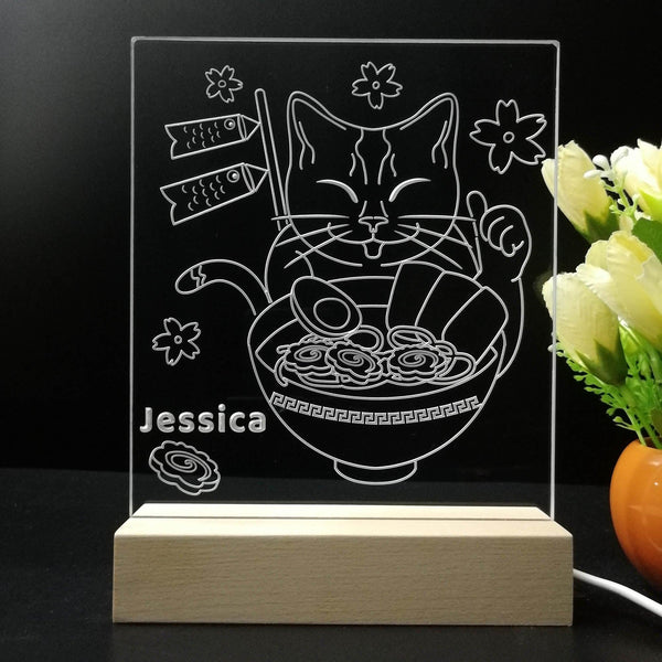 ADVPRO Japan noodle with cat Personalized Tabletop LED neon sign st5-p0050-tm - 7 Color