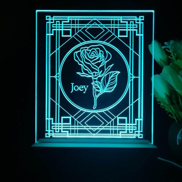 ADVPRO Decorative window with rose Personalized Tabletop LED neon sign st5-p0051-tm - Sky Blue