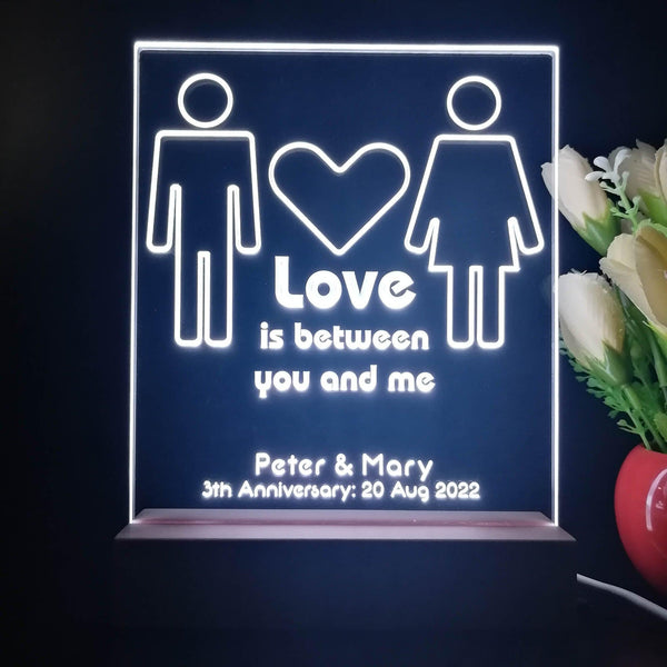 ADVPRO love is between you and me Personalized Tabletop LED neon sign st5-p0052-tm - White