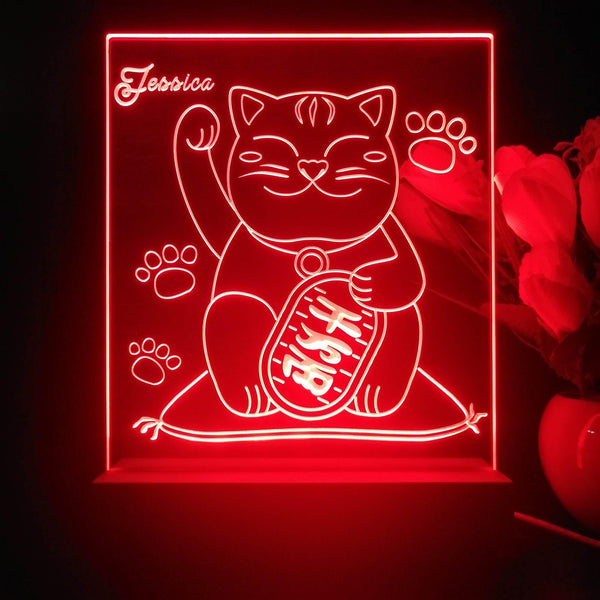 ADVPRO Japanese money cat Personalized Tabletop LED neon sign st5-p0058-tm - Red