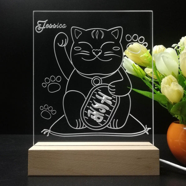ADVPRO Japanese money cat Personalized Tabletop LED neon sign st5-p0058-tm - 7 Color