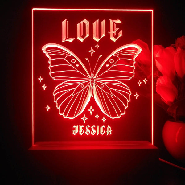 ADVPRO Butterfly with wording LOVE Personalized Tabletop LED neon sign st5-p0059-tm - Red