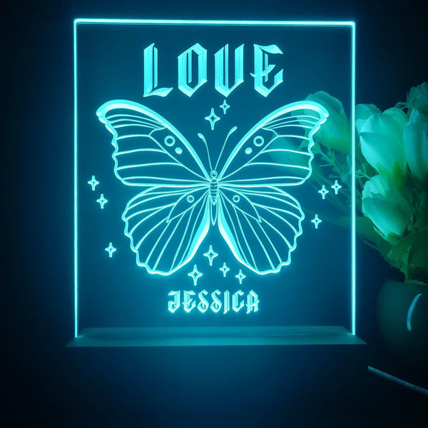 ADVPRO Butterfly with wording LOVE Personalized Tabletop LED neon sign st5-p0059-tm - Sky Blue