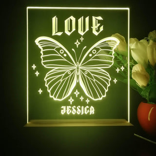 ADVPRO Butterfly with wording LOVE Personalized Tabletop LED neon sign st5-p0059-tm - Yellow