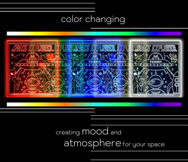 ADVPRO Space explore meet alien Personalized Tabletop LED neon sign st5-p0066-tm - Color Changing